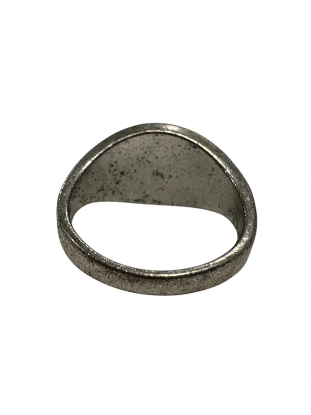 Silver-Tone Engraved Men's Signet Ring - Vintage Style